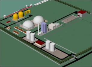 Image of Pickwick Power LLC, barge mounted circulating fluidized bed, coal fired power plant