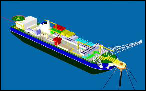 Image of Waller Marine's design for 12,000 TPD Methanol Plantship