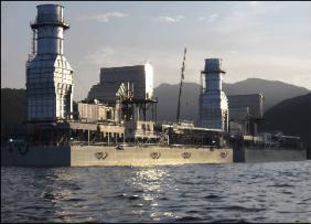 Image of power barges arriving in Venezuela