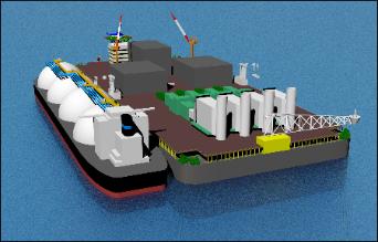 Image of rendering of Offshore floating LNG terminal