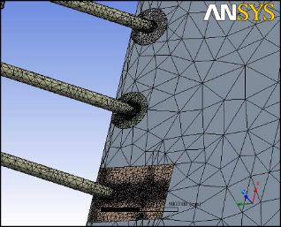 Image of refined mesh in ANSYS