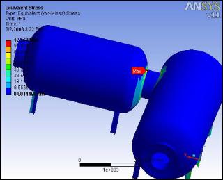 Image of deck compression chambers in ANSYS