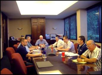 Image of meeting at Waller Marine headquarters in Houston, TX