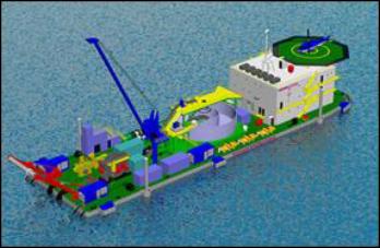 Image of Waller Marine's design for Cable Lay Barge